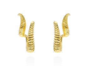 Earrings Eclat doble  in golden silver