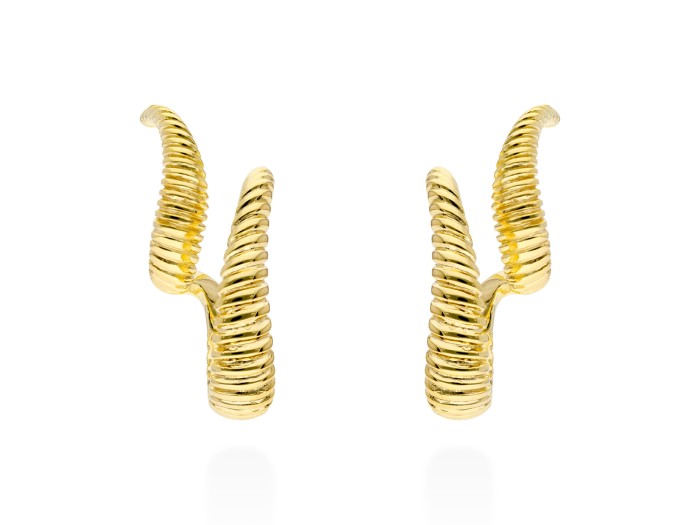 Earrings Eclat doble  in golden silver