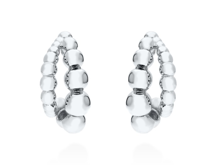 Pendientes Pompe doble  en plata dorada